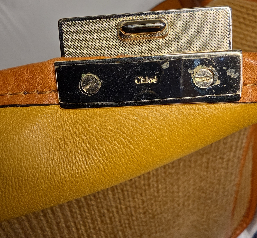 Vintage Chloé Woven Shoulder Bag with Leather Trim (And Hardware Film!) - Picture 15 of 16